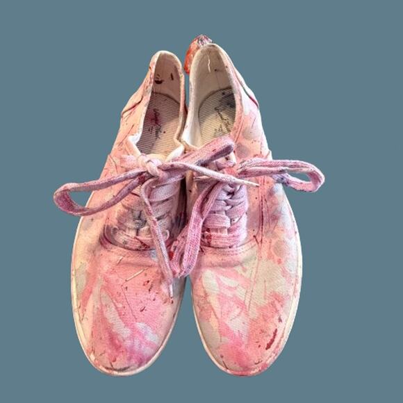 ๐HP!๐ Customized Pink Splatter Sneakers by Universal Threads-Size 7 - Picture 1 of 8